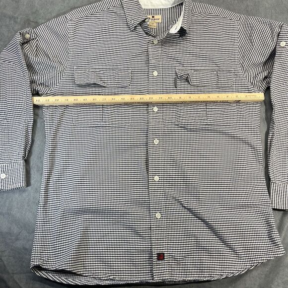 Woolrich Wool Blend Flannel Shirt Men LARGE Black Beige Plaid USA Pockets Button - Picture 9 of 10